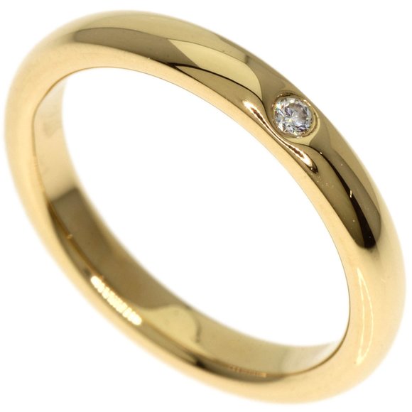 TIFFANY Classic Band 1P Diamond Ring 18K Yellow Gold Size 4.5 - Picture 10 of 10